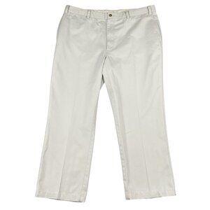 Orvis Mens Light Tan Khaki Flat Front Pants Sz 42 x 28